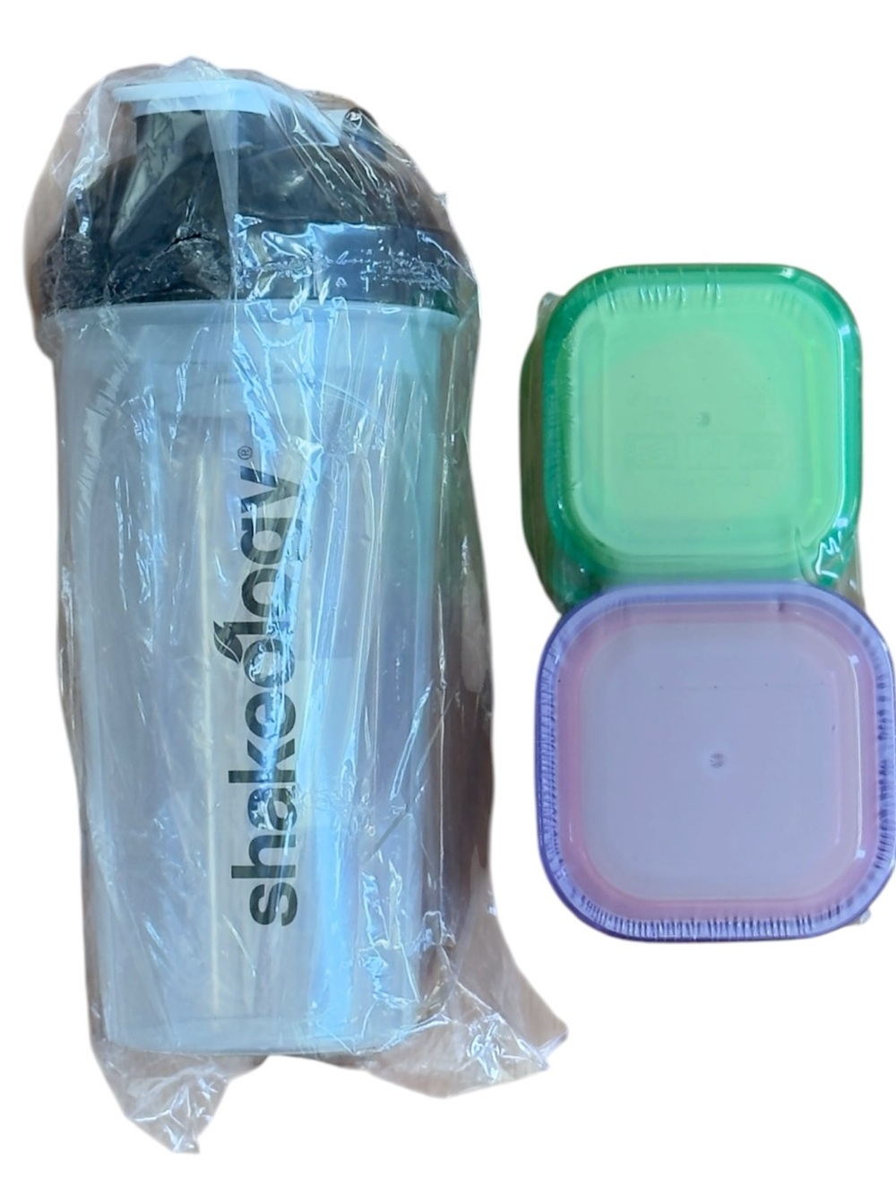 Beachbody Portion Control Green & Purple Containers & Shaker Bottle Set. NEW.
